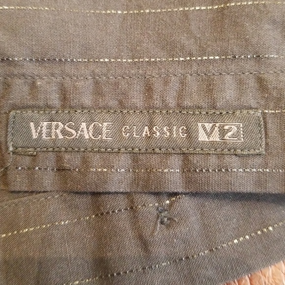 👔Versace Classic V2 Black Silver Striped Shirt👔 - Picture 8 of 8